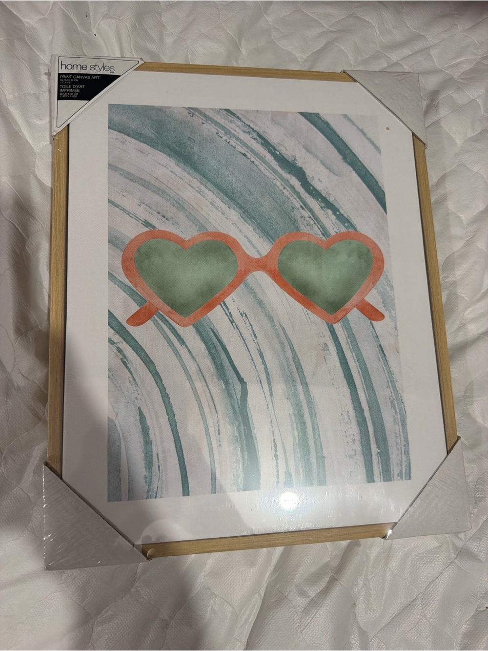 Coral & Green Heart Sunglasses Wall Art